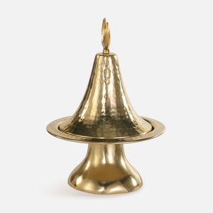 Ruhaf Metal Platter With Lid - Gold