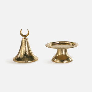 Ruhaf Metal Platter With Lid - Gold