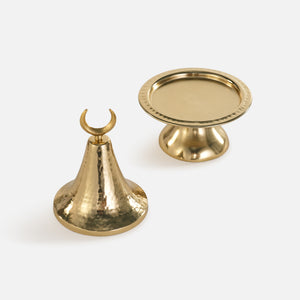 Ruhaf Metal Platter With Lid - Gold