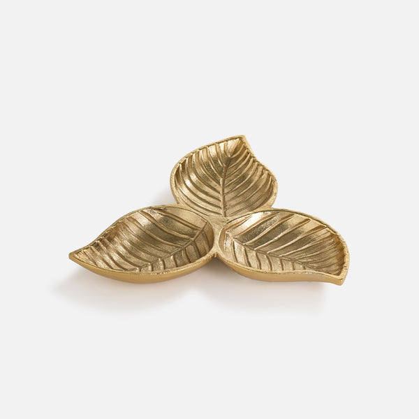 Kate 3 Leaves Metal Decorative Serverware - Gold
