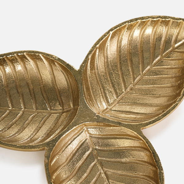 Kate 3 Leaves Metal Decorative Serverware - Gold