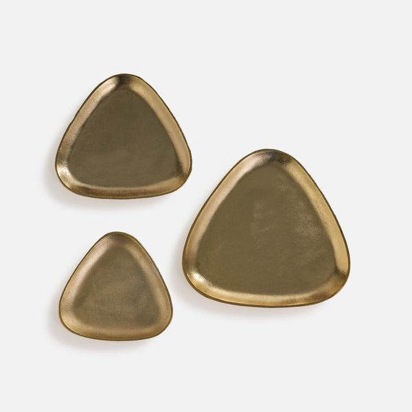Raya Metal Triangular Tray Set of 3