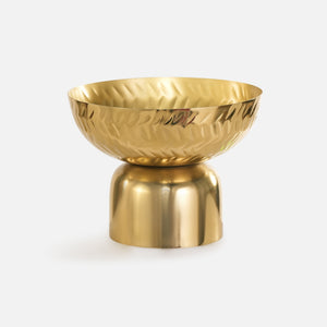 Rue Metal Hammered Serving Bowl - Gold