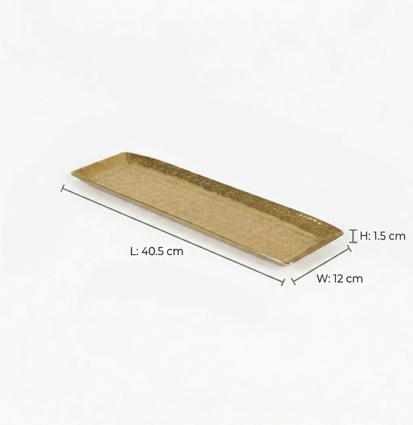 Relish Rectangular Metal Platter, Medium - Gold