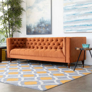 Ector Velvet Tuxedo Arm Sofa - Cotton Home
