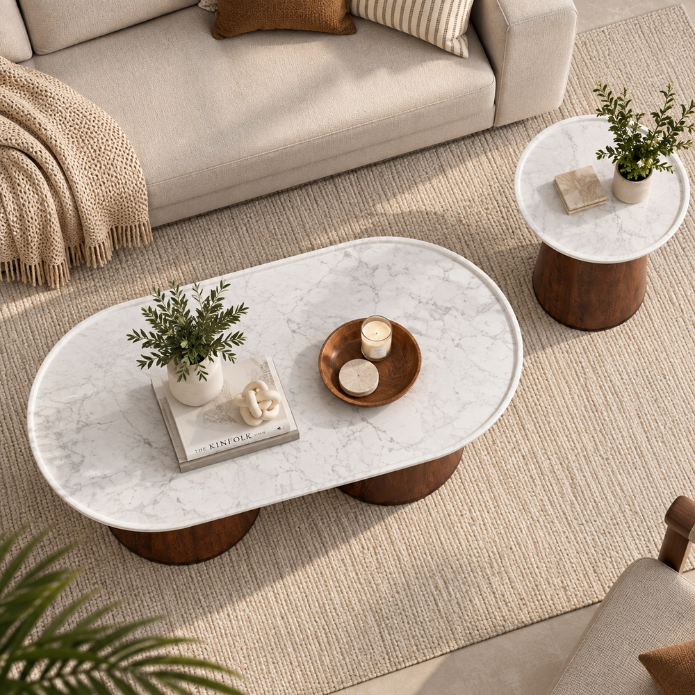 Elara Table Set - Coffee Table & Side Table