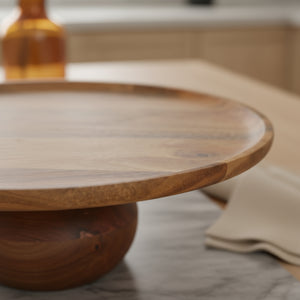 Ash Wooden Cake Stand, Large - Natural