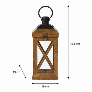 Eon Wooden Lantern, Medium - Natural