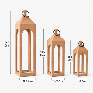 Era Wooden Lanterns, Set Of 3 - Natural