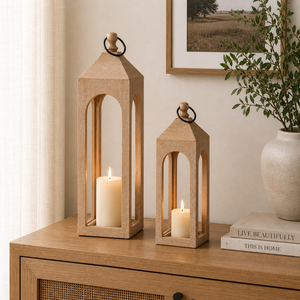 Era Wooden Lantern, Set Of 2 - Natural