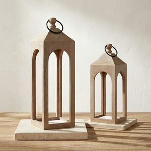 Era Wooden Lantern, Set Of 2 - Whitewash