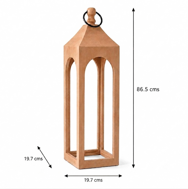 Era Wooden Lantern, Large - Natural