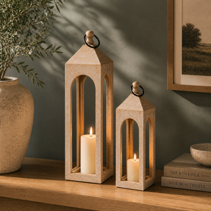 Era Wooden Lantern, Set Of 2 - Natural