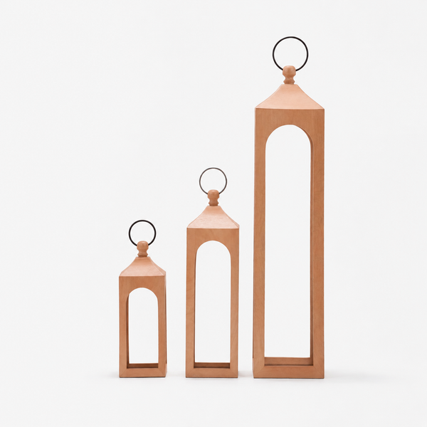 Era Wooden Lanterns, Set Of 3 - Natural