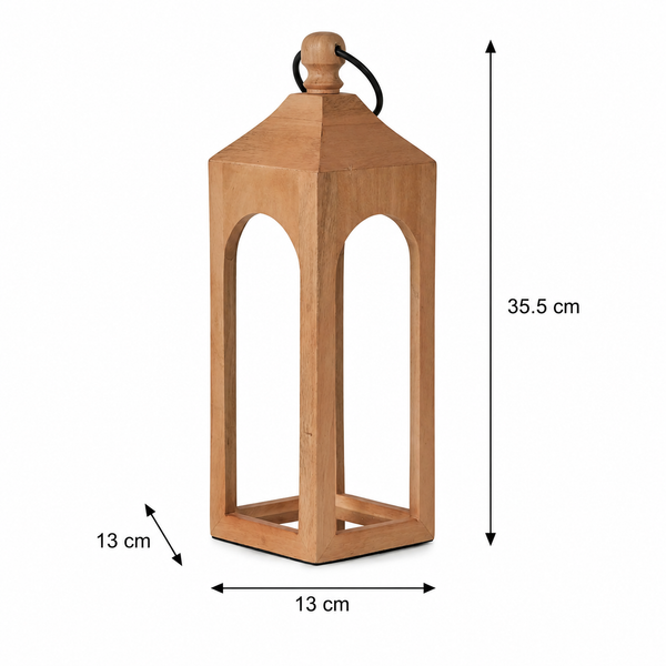 Era Wooden Lantern, Small - Natural