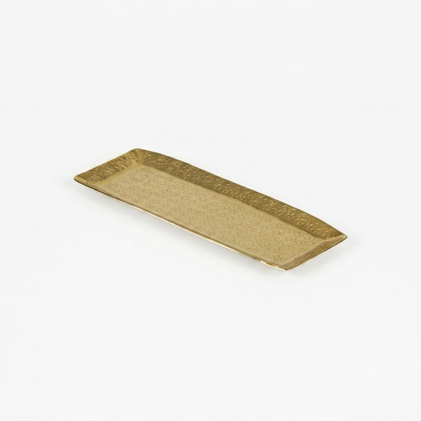 Relish Rectangular Metal Platter, Small - Gold