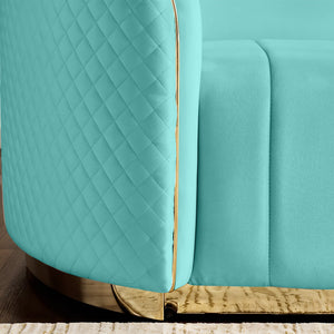 Fiona 3 Seater Velvet  Sofa - Sky Blue - L247cm x W94cm x H81cm - Cotton Home