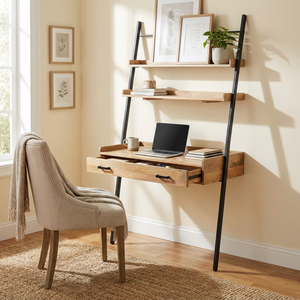 Array Ladder Desk With EPL Finish - Natural & Black