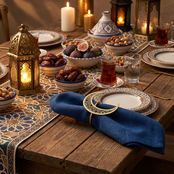 Noor 3 Piece Moon Napkin Ring - Gold