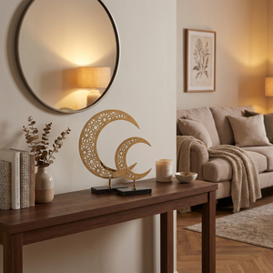 Hilal Crescent Moon Metal Decor, Set of 2 - Gold