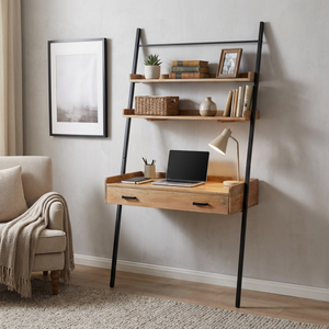 Array Ladder Desk With EPL Finish - Natural & Black