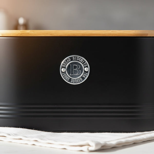 Penta Storage Box With Wooden Lid - Black