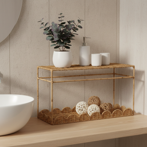 Trellis Rattan Storage Rack - Natural