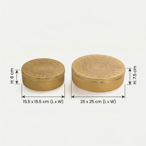 Riva Metal Storage Box, Set of 2 - Gold