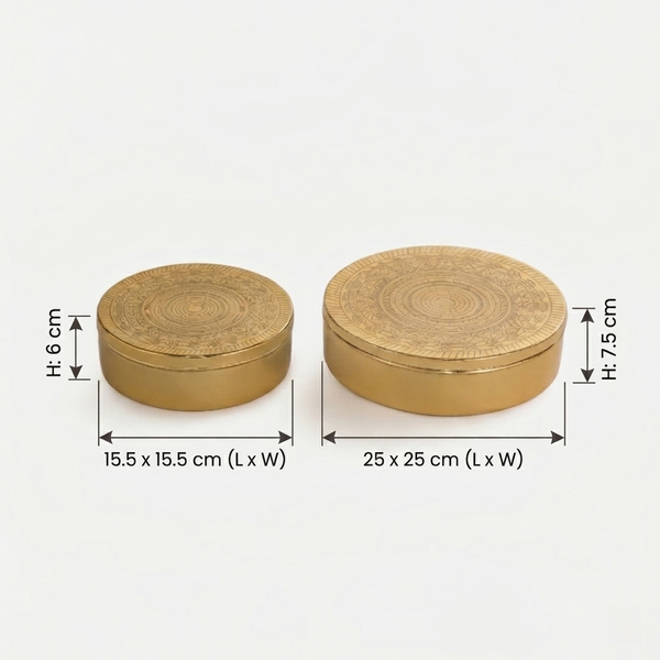 Riva Metal Storage Box, Set of 2 - Gold