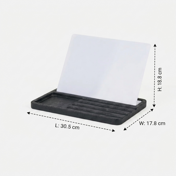 Adel Wooden Ipad Stand With Slots, Large - Black