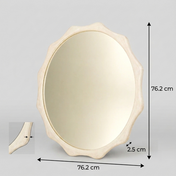 Celestia Wall Mirror - White Wash