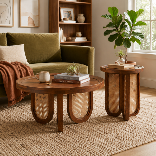 Gemma Table Set - Walnut