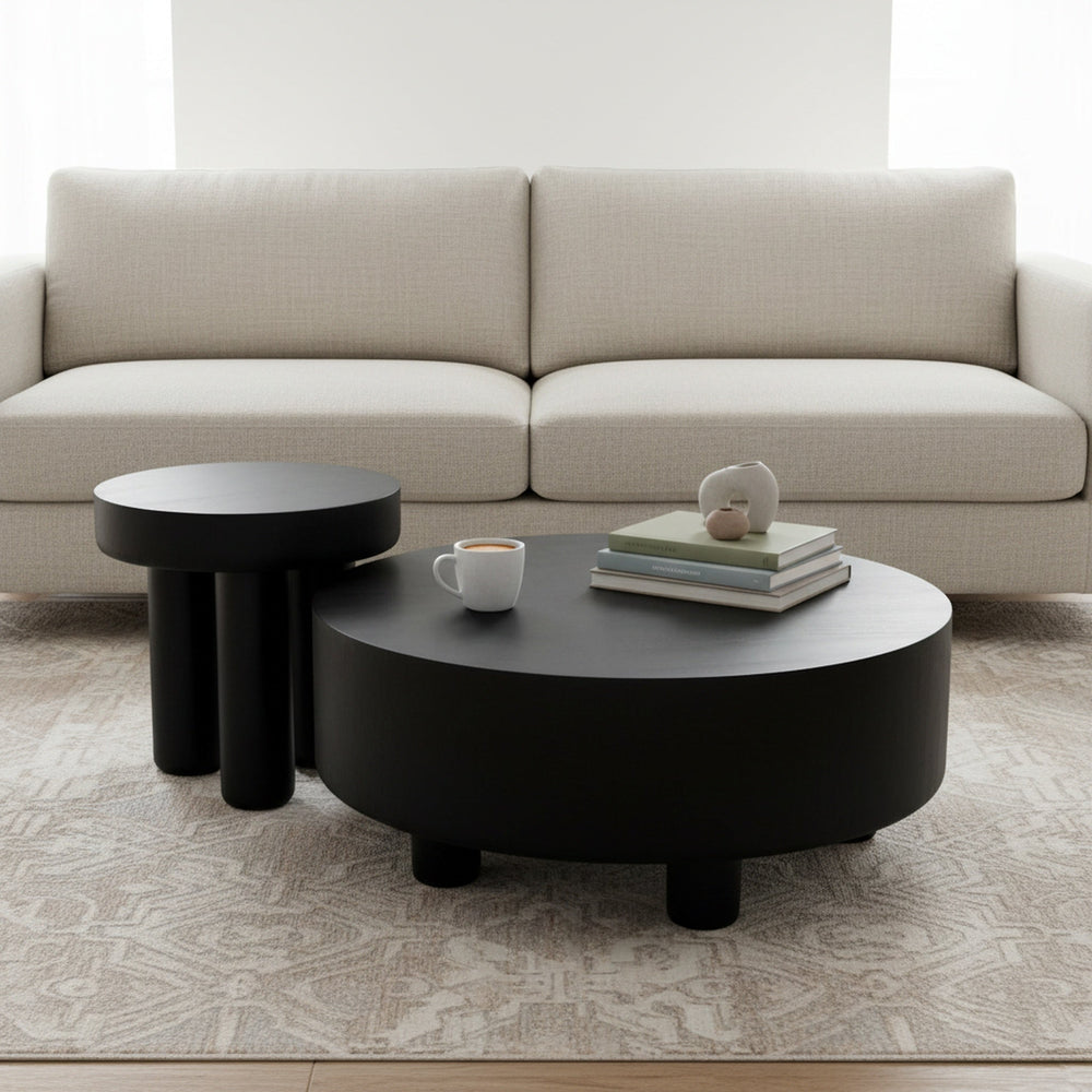 Hugo Coffee & Side Table Set - Black