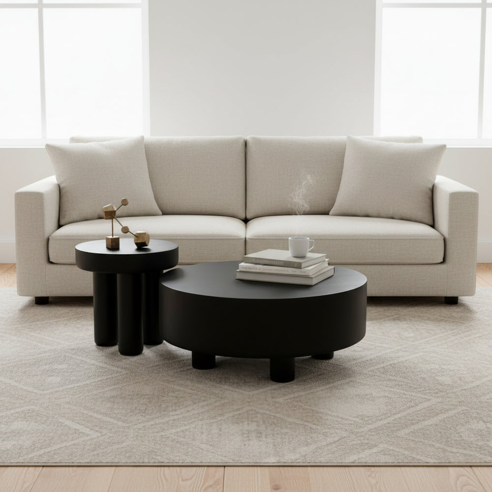 Hugo Coffee & Side Table Set - Black