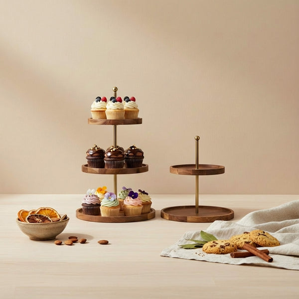 Nosh 2- tier and 3-tier Cake Stand - Natural