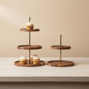 Nosh 2- tier and 3-tier Cake Stand - Natural