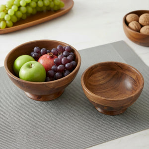 Mez Wooden Serving Bowl, Set of 2 - Natural