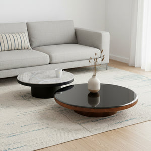 Mayo & Miyo Table Set - Black Glass, Torrento Marble