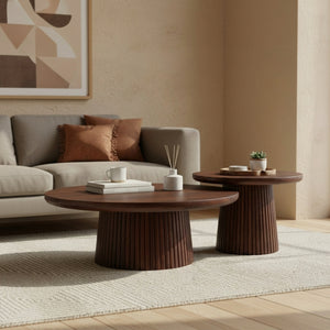 Agnus Coffee And Side Table, Set of 3 - Walnut