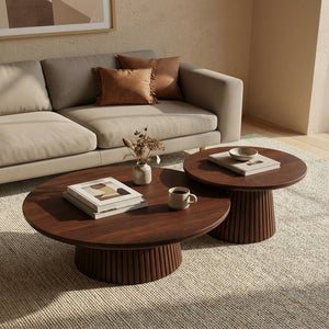 Agnus Coffee And Side Table, Set of 3 - Walnut
