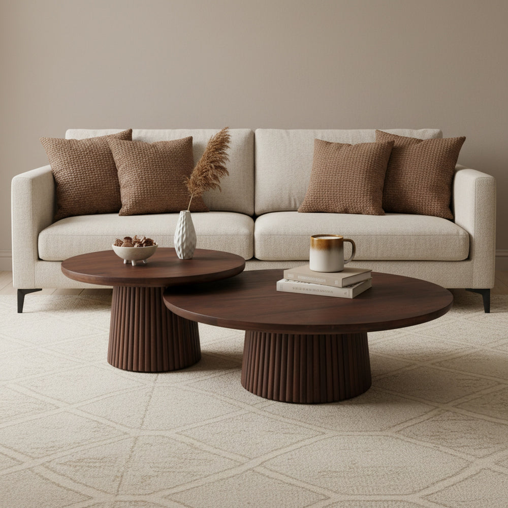 Agnus Table Set - Walnut