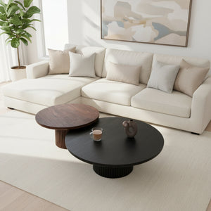 Agnus Coffee Tables, Set of 2 - Black & Walnut