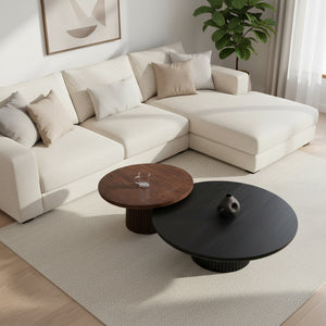 Agnus Coffee Tables, Set of 2 - Black & Walnut