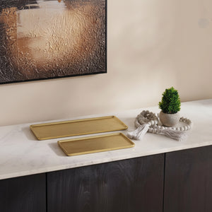Ira Elegant Display Platters, Set of 2 - Gold