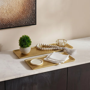 Ira Elegant Display Platters, Set of 2 - Gold