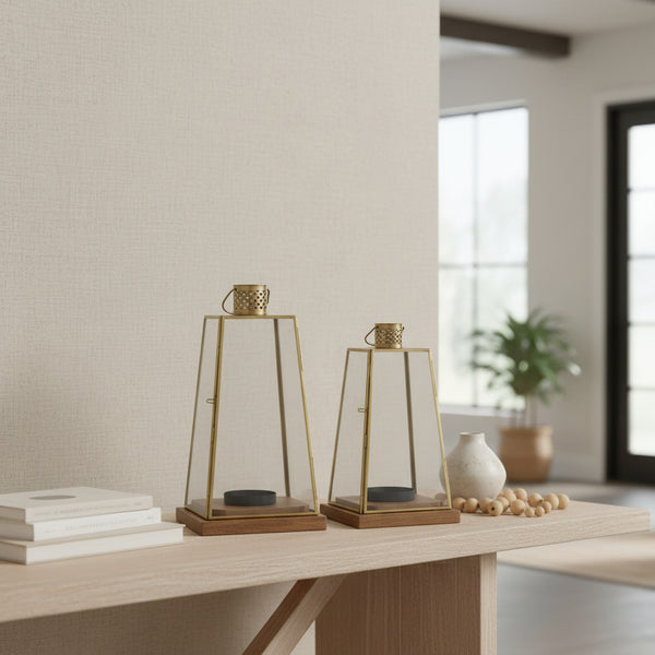 Oma Metal Lantern, Set Of 2 - Gold