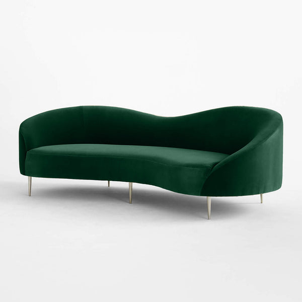 Luxe Lounge Luxurious Camel Velvet 3 Seater Sofa - 241cm Chic & Comfortable Lounge Seating - Cotton Home