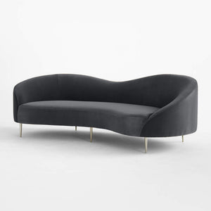 Luxe Lounge Luxurious Camel Velvet 3 Seater Sofa - 241cm Chic & Comfortable Lounge Seating - Cotton Home