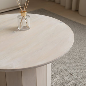 Olan Scallop Coffee Table - Whitewash