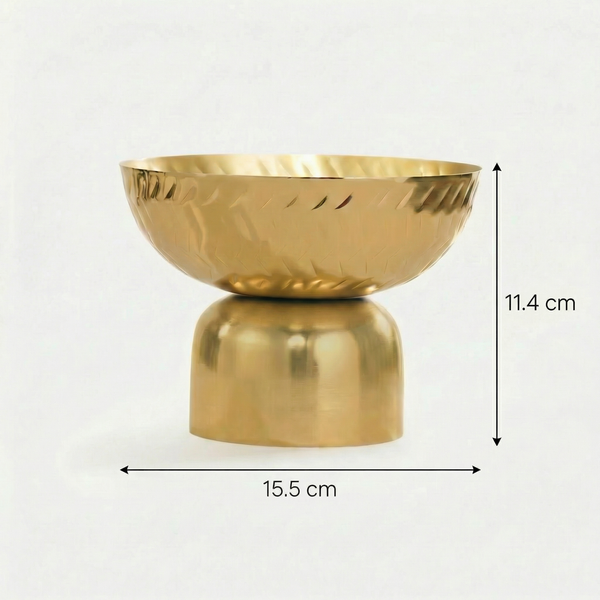 Rue Metal Hammered Serving Bowl - Gold